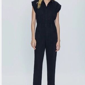 Pistola Utility Cotton Blend Jumpsuit in Olive Green